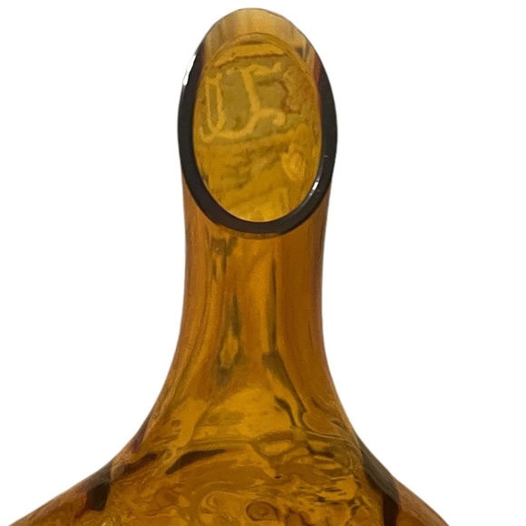 Vintage Blenko Amber Coin Dot Decanter Glass,  Amber - Picture 5 of 7